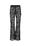 Saint Laurent Guipure Lace Wide-leg Trousers In 1000