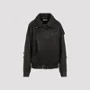 Saint Laurent Oversized Leather Jacket In Black
