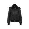 Saint Laurent Leather Bomber Jacket In Black