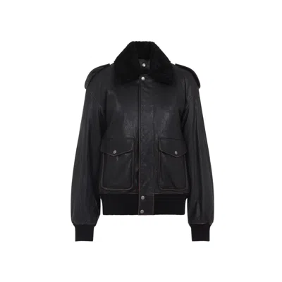 SAINT LAURENT SAINT LAURENT BLACK LAMB LEATHER JACKET
