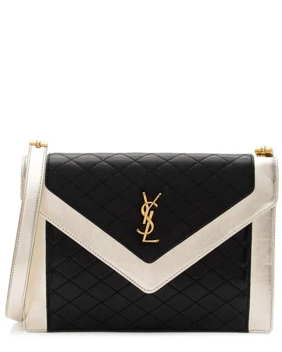Saint Laurent Black Lambskin Monogram Gaby Shoulder Bag (authentic Pre-loved)