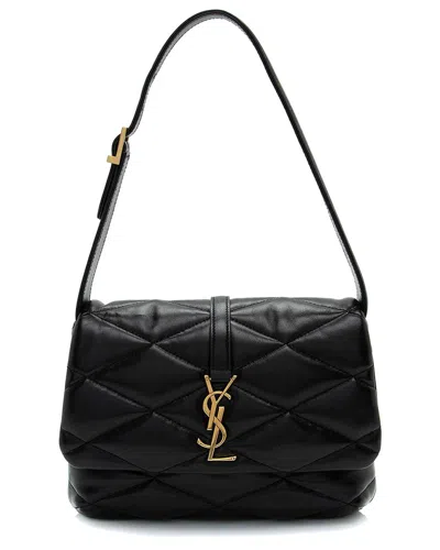 SAINT LAURENT SAINT LAURENT BLACK LAMBSKIN MONOGRAM LE 57 HOBO (AUTHENTIC PRE-LOVED)
