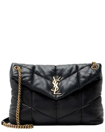 Saint Laurent Black Lambskin Monogram Puffer Loulou Medium Shoulder Bag  (authentic Pre-loved)