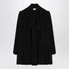 Saint Laurent Long-sleeved Silk Mini Dress In Black