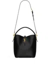 Saint Laurent Black Le 37 In Shiny Leather Bucket Bag In Black