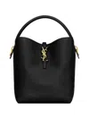 Saint Laurent Le 37 Mini Ysl Bucket Bag In Smooth Leather In Black
