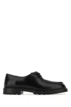 Saint Laurent Black Leather And Calf Hair Lace-up Shoes