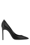 SAINT LAURENT BLACK LEATHER ANJA 105 PUMPS