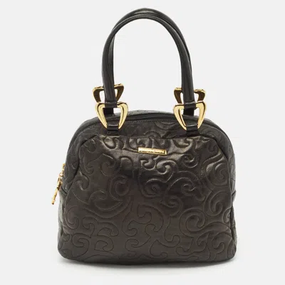 Pre-owned Saint Laurent Black Leather Arabesque Satchel