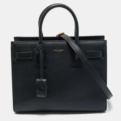 Pre-owned Saint Laurent Black Leather Baby Classic Sac De Jour Tote