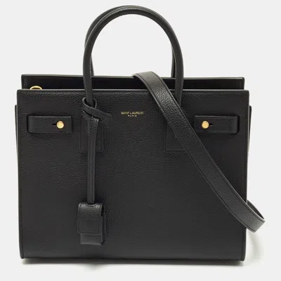 Pre-owned Saint Laurent Black Leather Baby Classic Sac De Jour Tote