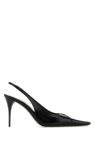 Saint Laurent Black Leather Babylone Breteuil Pumps In Neroneronero