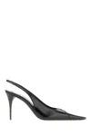 Saint Laurent Women Babylone Breteuil Open Back Pump In Smooth Leather In Black
