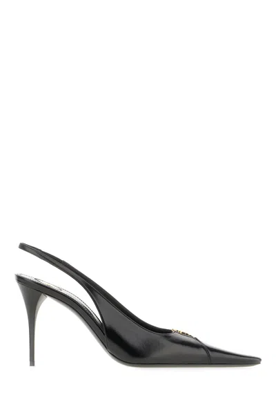 Saint Laurent Black Leather Babylone Breteuil Pumps