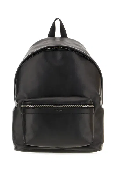 Saint Laurent Black Leather Backpack