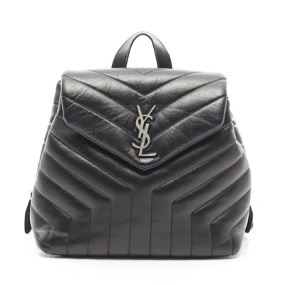 Pre-owned Saint Laurent Black Leather Backpack Handbag ()