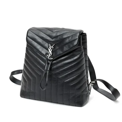 Pre-owned Saint Laurent Black Leather Backpack ()