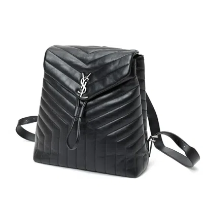Pre-owned Saint Laurent Black Leather Backpack ()