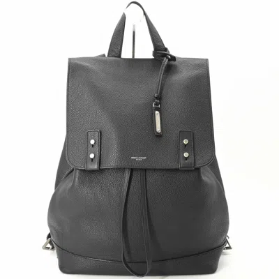 Pre-owned Saint Laurent Black Leather Backpack ()
