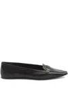 Saint Laurent Poppy Leather Ballet Flats In Black