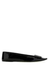 Saint Laurent Square-toed Ballet Shoes In Black