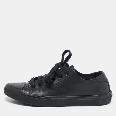 Pre-owned Saint Laurent Black Leather Bedford Sneakers Size 36