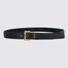 Saint Laurent Cassandre Belt With Square Buckle In Smooth Leather