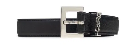 SAINT LAURENT SAINT LAURENT BLACK LEATHER BELT