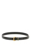 Saint Laurent Black Leather Belt In Black