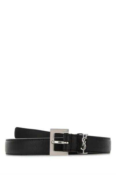 Saint Laurent Black Leather Belt