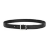 Saint Laurent Black Cassandre Belt In Grained Leather Men In Black