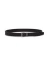 Saint Laurent Black Leather Belt With Logo Buckle  Man In Black