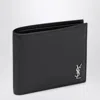 Saint Laurent Black Leather Bi-fold Wallet In Black