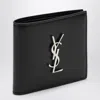 Saint Laurent Black Leather Bi-fold Wallet In Black