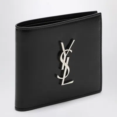 SAINT LAURENT BLACK LEATHER BI-FOLD WALLET