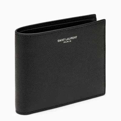 SAINT LAURENT SAINT LAURENT BLACK LEATHER BI-FOLD WALLET WITH LOGO MEN