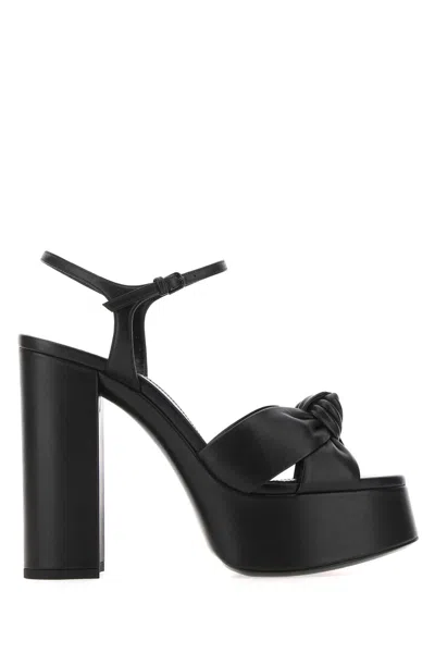 Saint Laurent Black Leather Bianca 85 Sandals