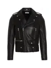 Saint Laurent Cocktail Print Biker Jacket In Black