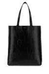 Saint Laurent Black Leather Bold Shopping Bag In Black
