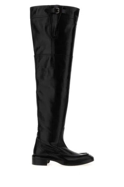 SAINT LAURENT BLACK LEATHER BOOTS