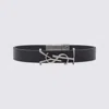 Saint Laurent Opyum Leather And Silver-tone Bracelet In Black
