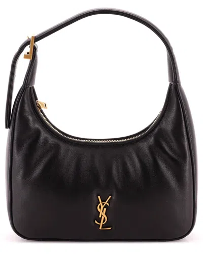 Pre-owned Saint Laurent Black Leather Calypso Hobo Mini (authentic Pre-loved)