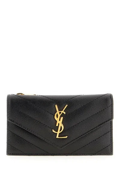 Saint Laurent Black Leather Card Holder