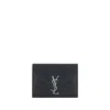 Saint Laurent Black Leather Card Holder In Black