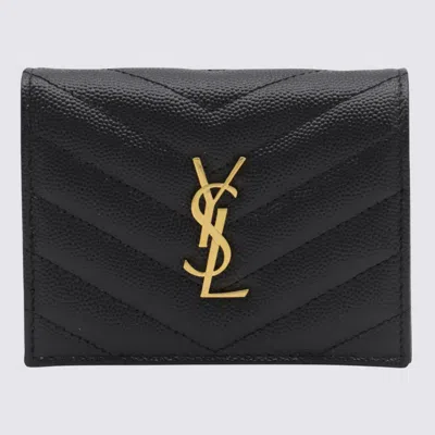 Saint Laurent Black Leather Card Holder