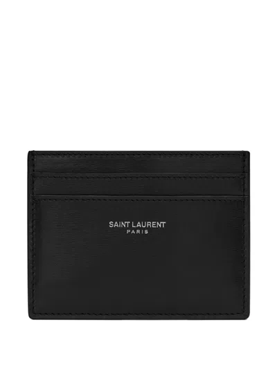 Saint Laurent Black Leather Card Holder