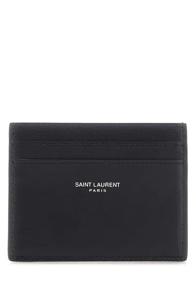Saint Laurent Black Leather Card Holder