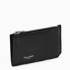 Saint Laurent Black Leather Card Holder Men In Black