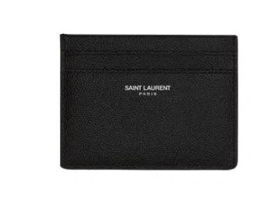 Saint Laurent Black Leather Cardholder