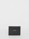 Saint Laurent Black Leather Cardholder In Black